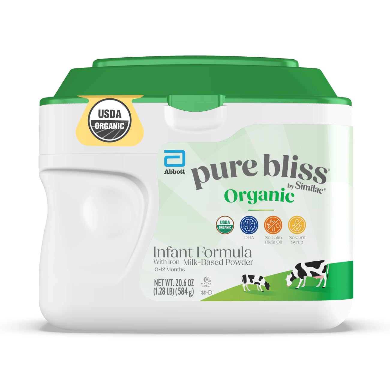 Pure Bliss by Similac Organic* Infant Formula, Easy to Digest, USDA-Certified Organic, Powder, 20.6-oz Tub