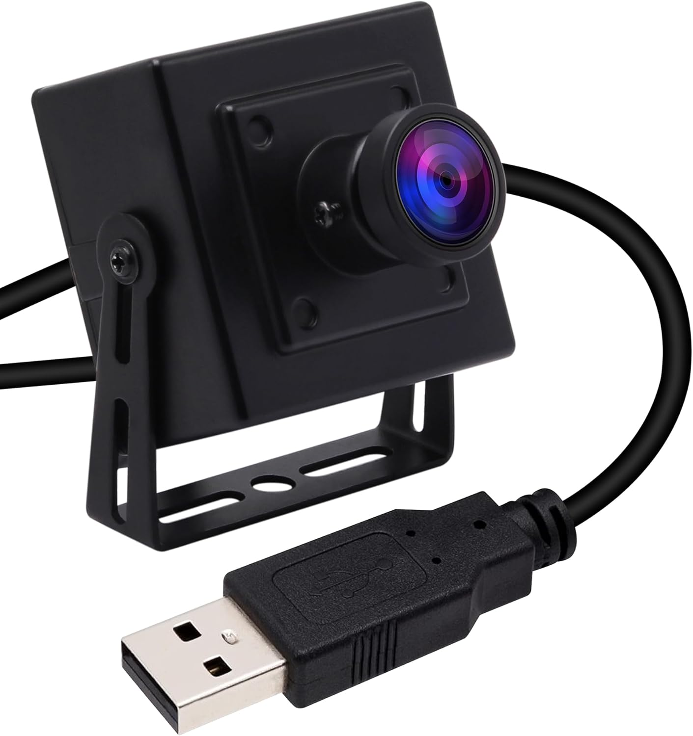 SVPRO 5MP USB Camera 2592×1944 HD Web Camera Aptina MI5100 Sensor Fisheye Camera Wide Angle Mini Webcam with Bracket Stand for PC Computer, Tablet