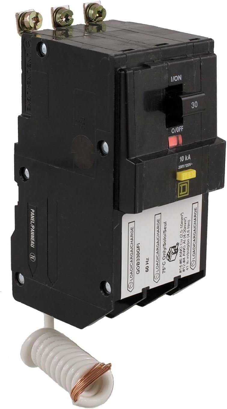 SCHNEIDER ELECTRIC Miniature 120/240V 30A QOB330GFI Molded Case Circuit Breaker 600V 15A