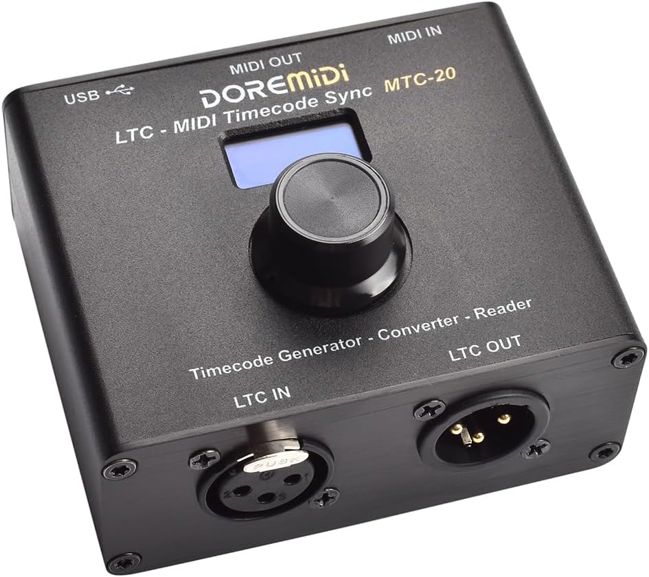 LTC-MIDI Timecode Sync (MTC-20) device to synchronize MIDI timecode and SMPTE LTC timecode MTC-20