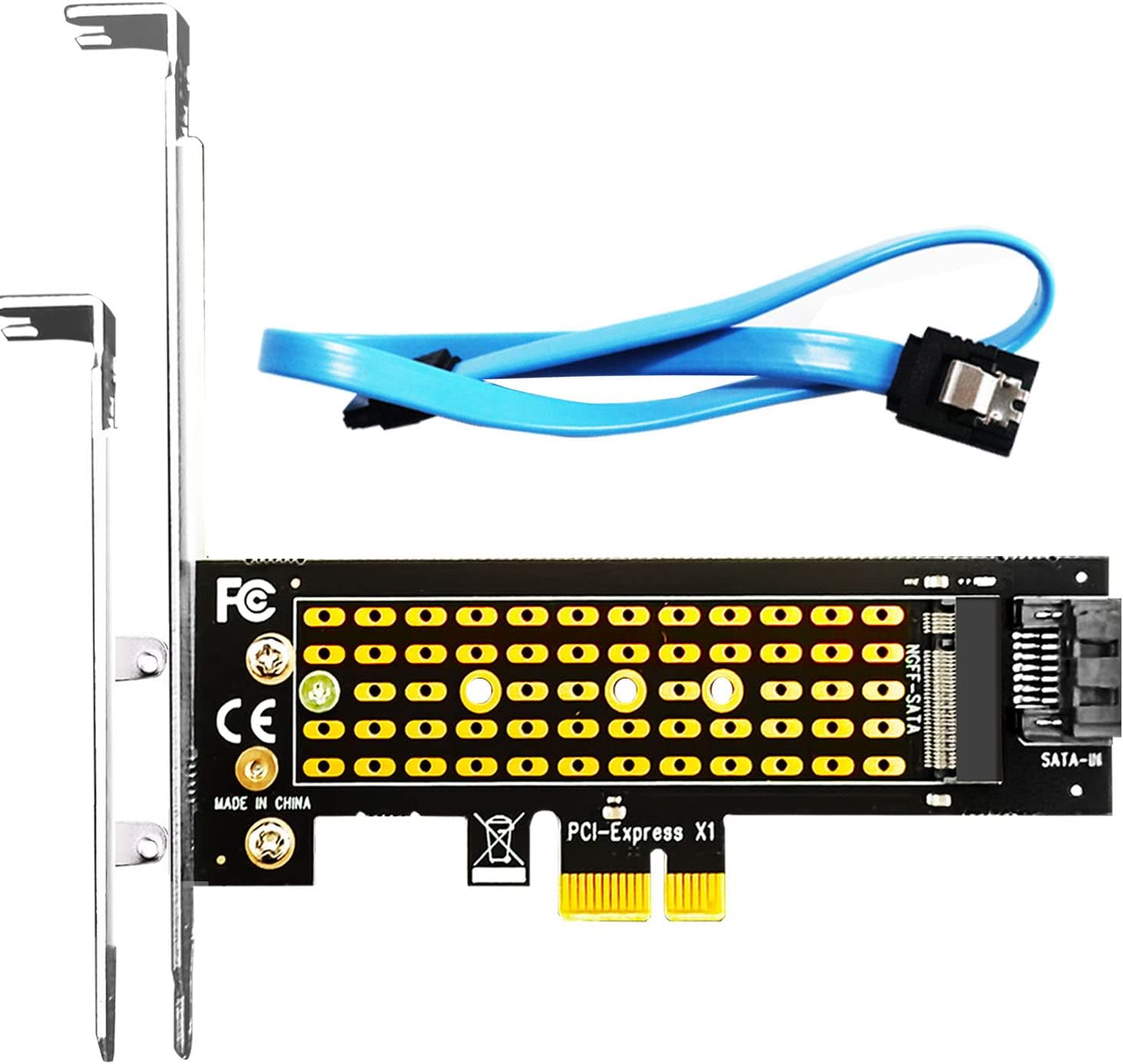 GLOTRENDS PA09-SA M.2 SATA Adapter for M.2 NGFF SATA SSD to SATA I/II/III, SATA Cable and M.2 Screws Included