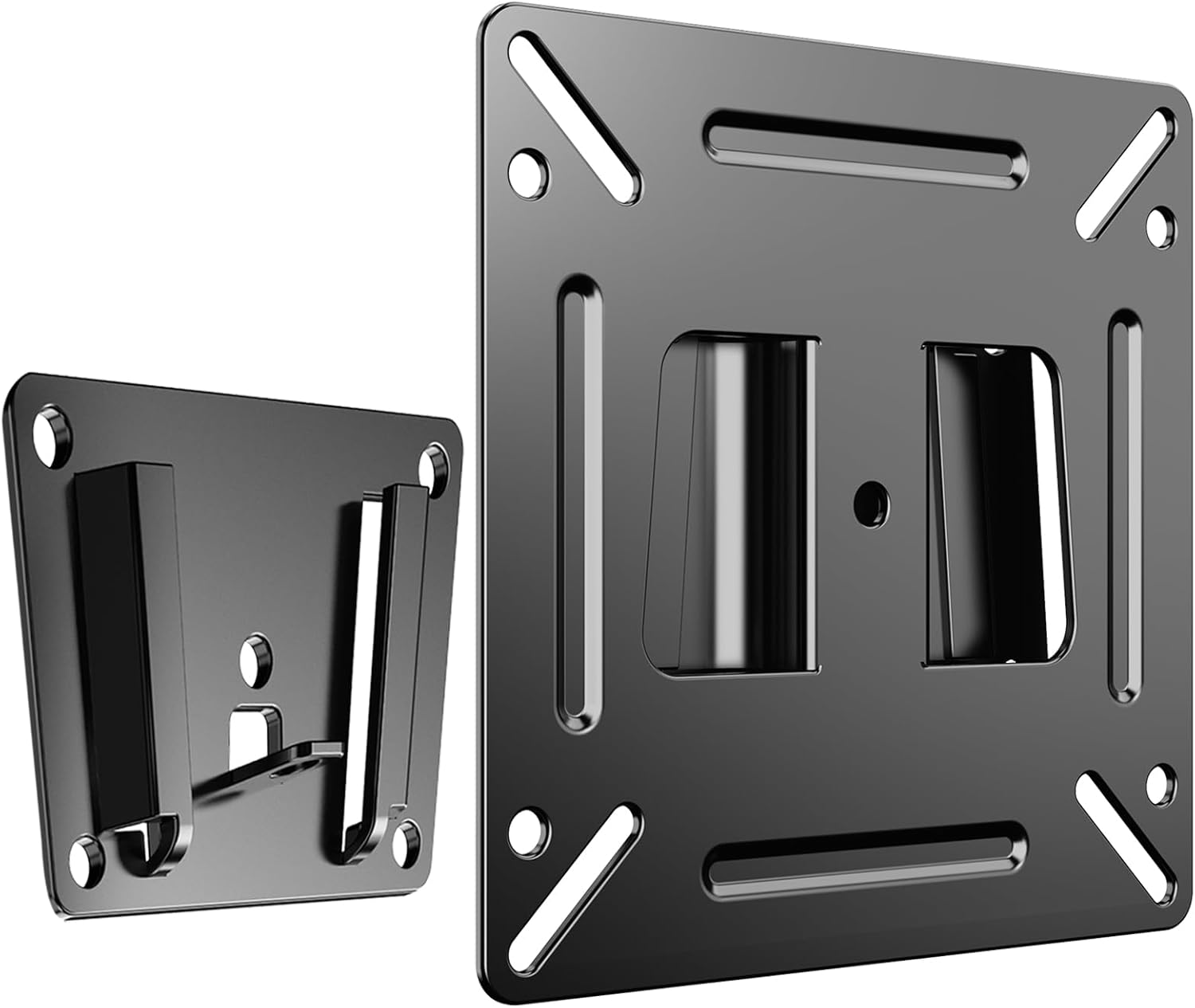 TETVIK Monitor Wall Mount Most 14-24“ TVs Computer Universal Low Profile RV TV Wall Mount VESA Up to 100x100mm Max Weight 30lbs Fits 15 19 20 22 23 Inch Camper Small Monitor Mount Bracket