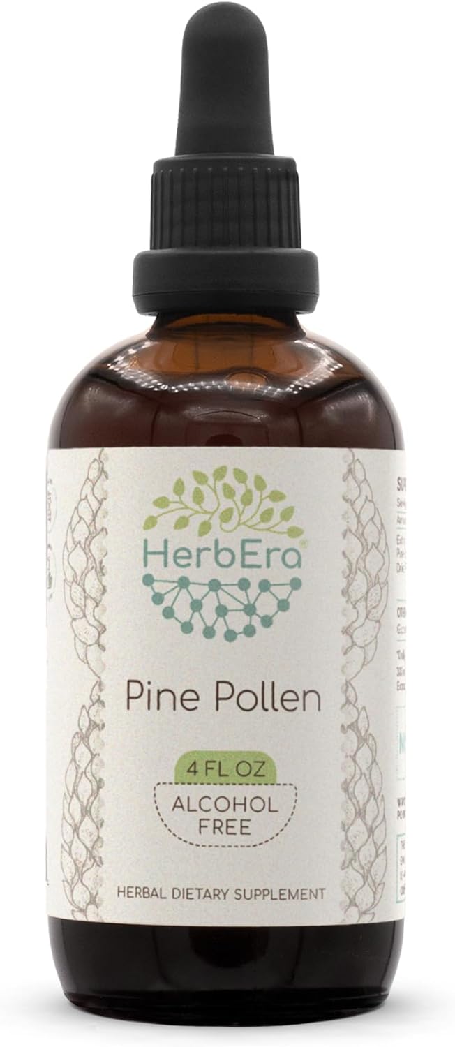 Pine Pollen B120 Alcohol-Free Herbal Extract Tincture, Concentrated Liquid Drops Natural (Song Hua Fen, Scots Pine, Pinus Sylvestris) 4 fl oz