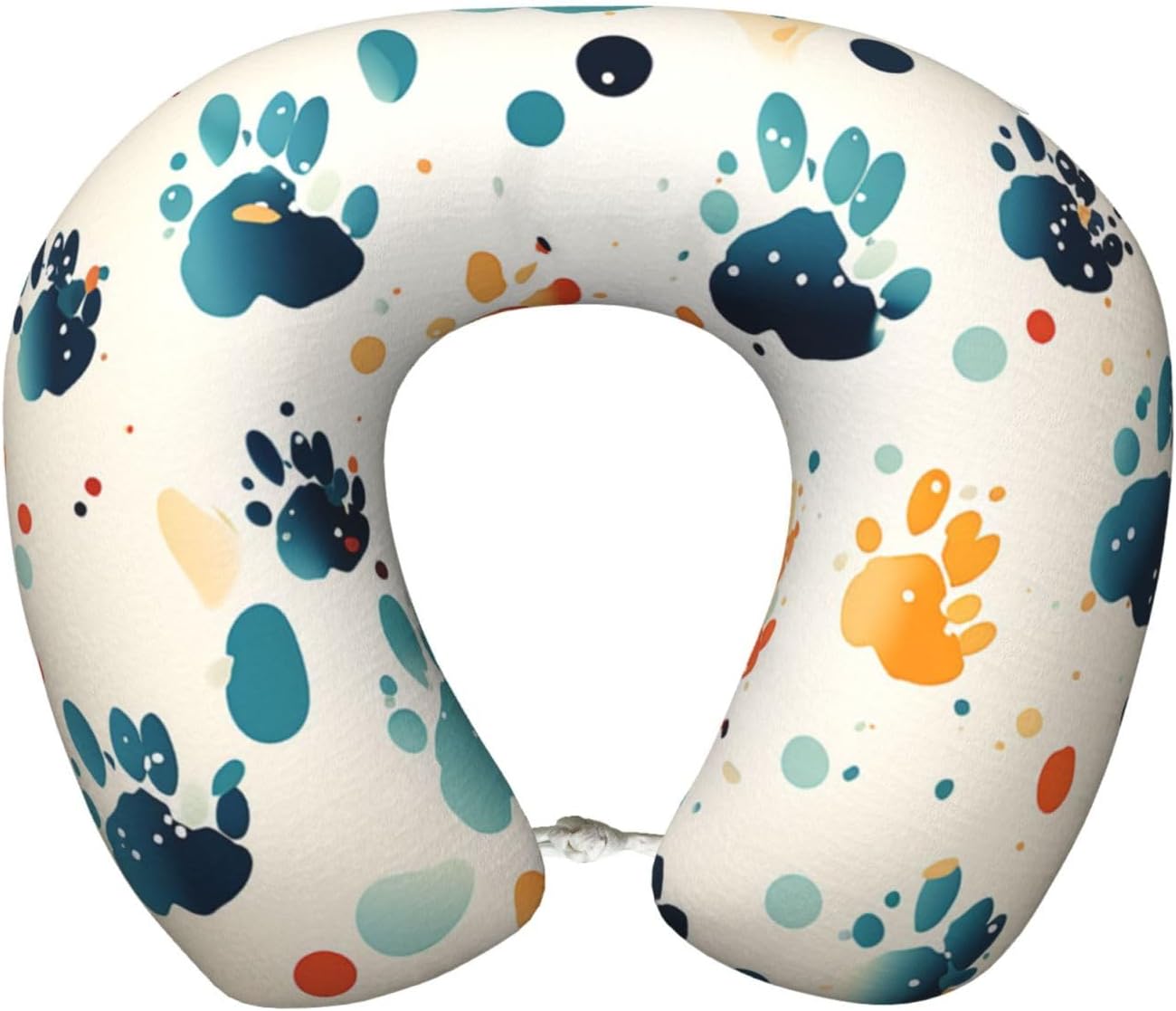 Neck Pillow U Shape Travel Pillow Comfortable Memory Foam Airplane Pillow for Head Support Paw Prints Travel Neck Pillows for Sleeping Support Pillow for Camping Trains Self-Driving Cars Office