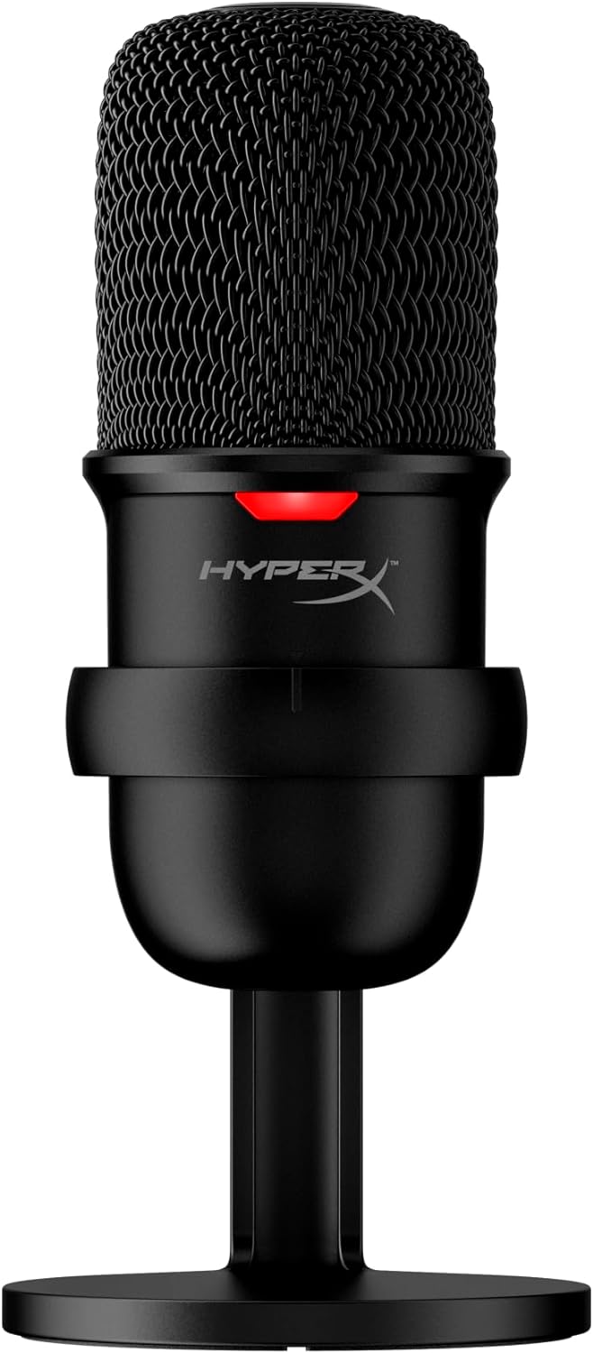 HyperX SoloCast – USB Condenser Gaming Microphone, for PC, PS4, PS5 and Mac, Tap-to-Mute Sensor, Cardioid Polar Pattern, great for Streaming, Podcasts, Twitch, YouTube, Discord,Black