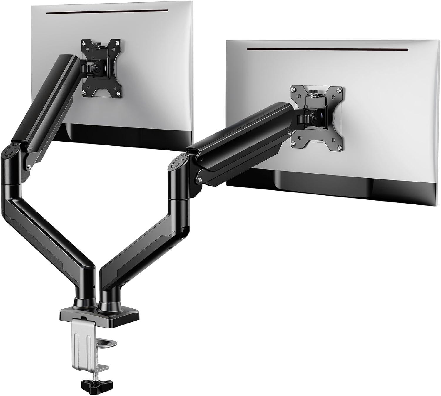 ErGear Dual Monitor Stand up to 32 inches Screen, Load-Bearing Max 22 lbs Each Arm, Adjustable Dual Monitor Mount, Sturdy Steel vesa Monitor Mount with Stable VESA 75×75 100x100mm