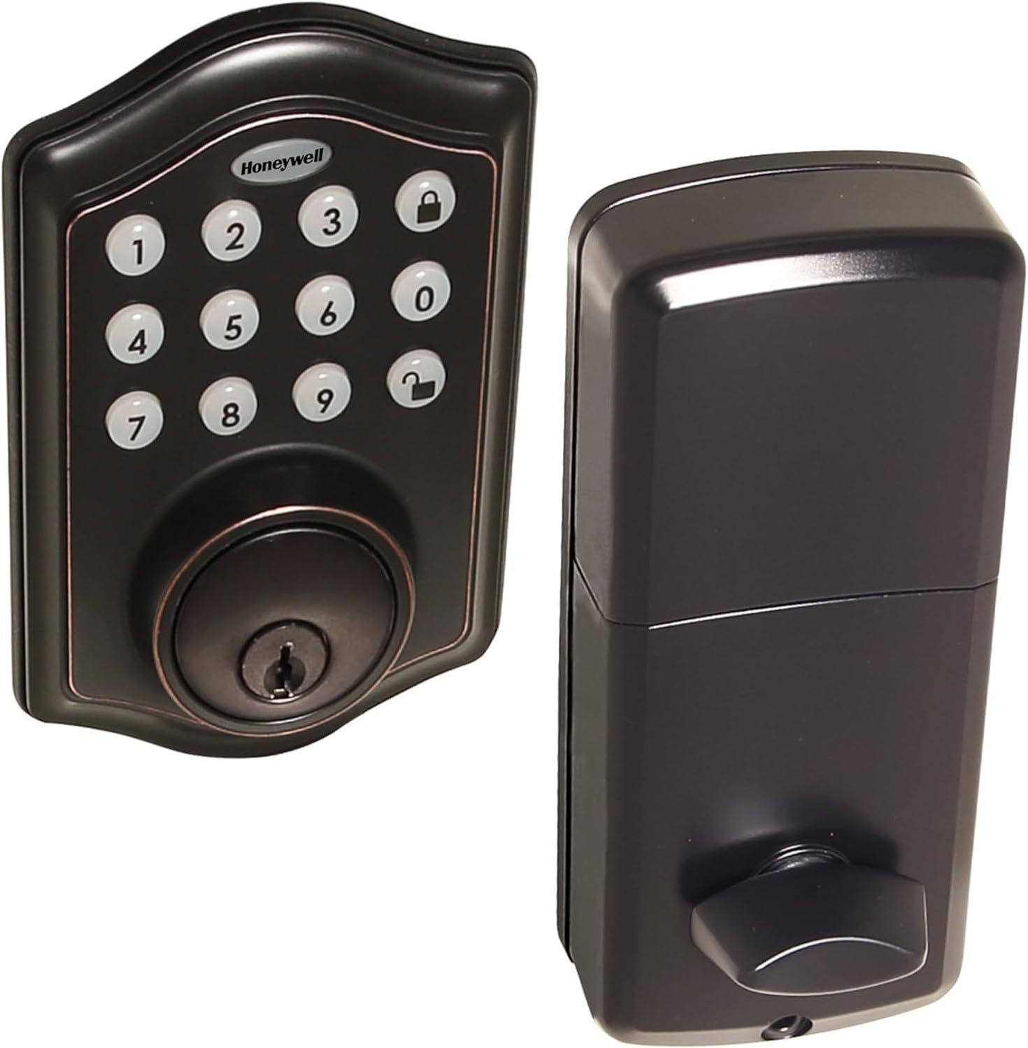 Honeywell Safes & Door Locks – Keyless Entry Door Lock with Smart Electronic Keypad Deadbolt – Easy Installation & 50 Different Pin Codes – Auto Lock – Oil Rubbed Bronze – 2.9 x 2 x 6.2 in – 8712409