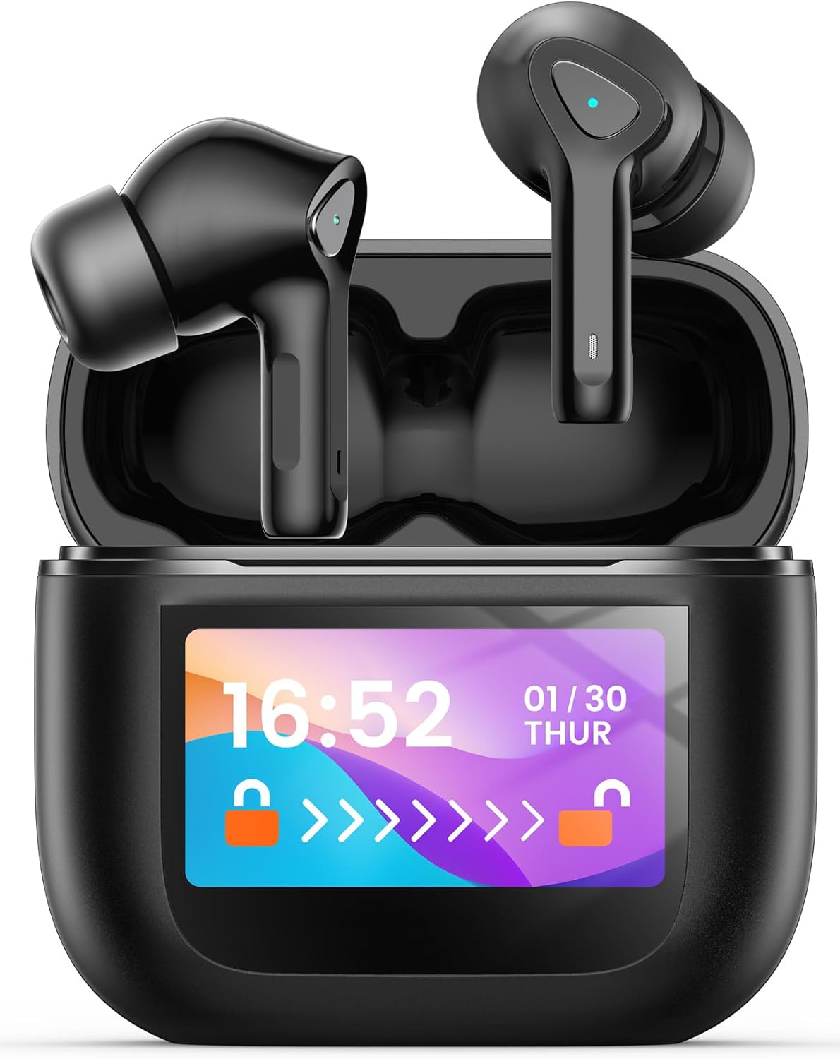 Wireless Earbuds Bluetooth 5.3 Headphones with LED Touch Screen 50H Playtime Deep Bass Stereo Ear Buds with Mic IPX7 Waterproof in Ear Earphones for Pad Tablet Laptop Android/iOS Phones