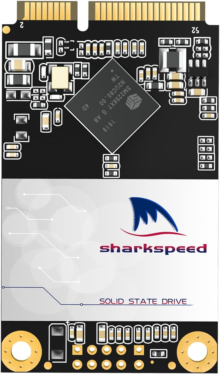 mSATA SSD 128GB SHARKSPEED Plus Internal Mini SATA SSD Drive 3D NAND Solid State Drive for Mini PC Notebooks Tablets PC(mSATA 128GB)