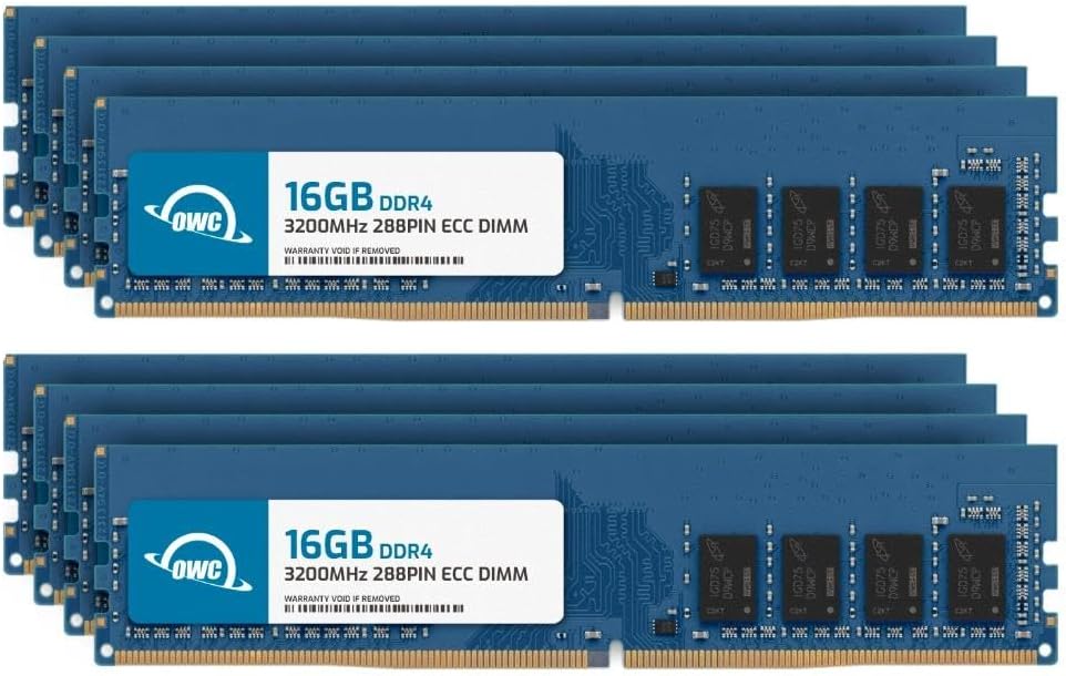 OWC 128GB (8x16GB) DDR4 3200MHz PC4-25600 CL22 1RX8 ECC Unbuffered UDIMM 1.2V 288-pin Workstation Server Memory RAM