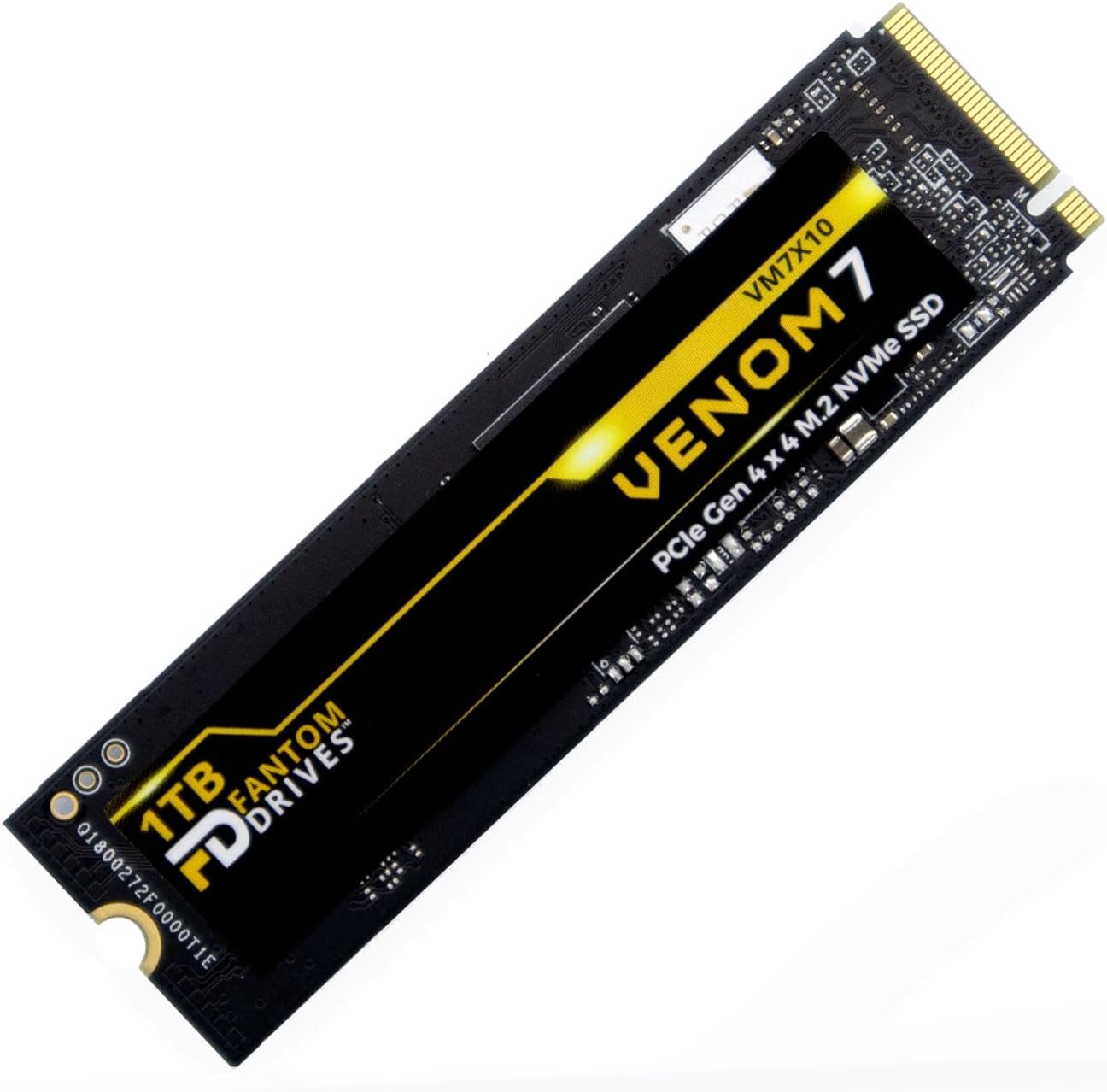 Fantom Drives VENOM7, 1TB Internal SSD NVMe Gen 4 M.2 2280 Slim Profile for Compatibility with Desktop, Laptops, and PS5 – Up to 7300MB/s – 3D NAND TLC (VM7X10)