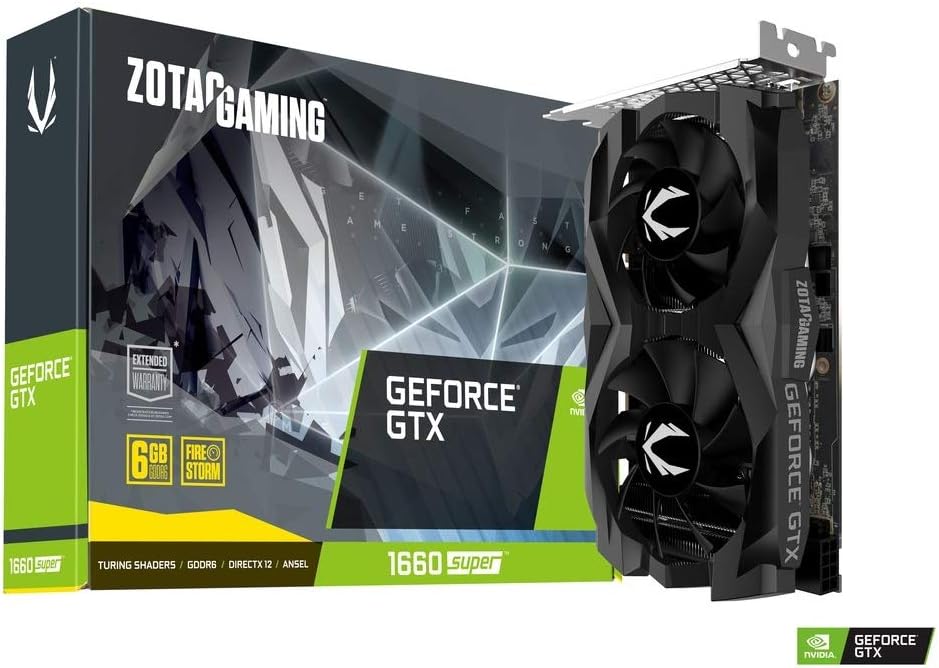 ZOTAC Gaming GeForce GTX 1660 Super Twin Fan 6GB GDDR5 192-bit 1785MHz 8Gbps PCI Express 3.0 Graphics Card