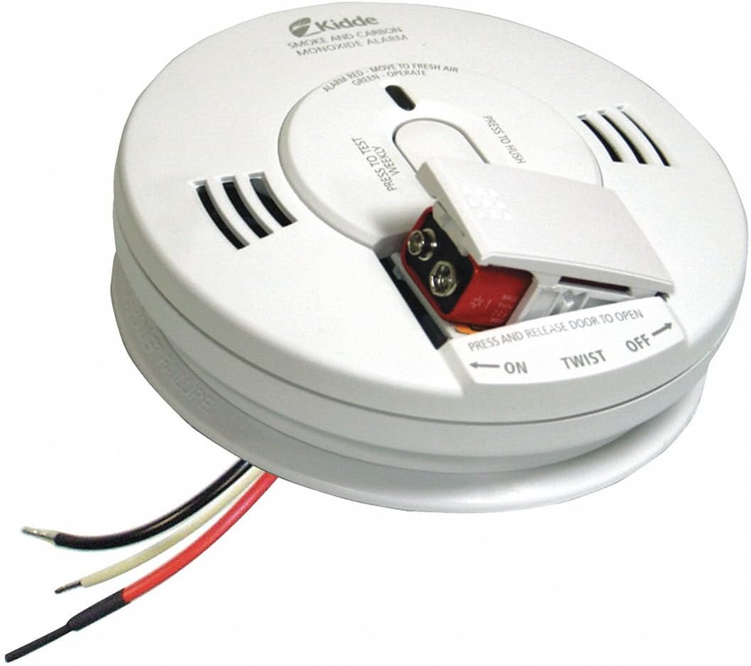 Kidde 21007624 AC Photoelectric Smoke and Carbon Monoxide Detector Alarm | Hardwired with Battery Backup | Model # KN-COPE-IC