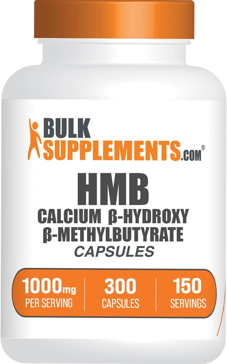 BulkSupplements.com HMB Capsules – as Calcium HMB, Beta-Hydroxy Beta-Methylbutyrate, HMB Supplement, Gluten Free – 1000mg HMB, 2 Capsules per Serving, 300 Capsules (Pack of 1)