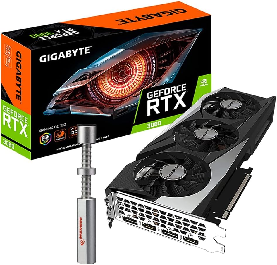 Gigabyte GeForce RTX 3060 Gaming OC 12G REV2.0 Graphics Card,12GB 192-bit GDDR6 with Graphics Card Support Bracket (Silver)