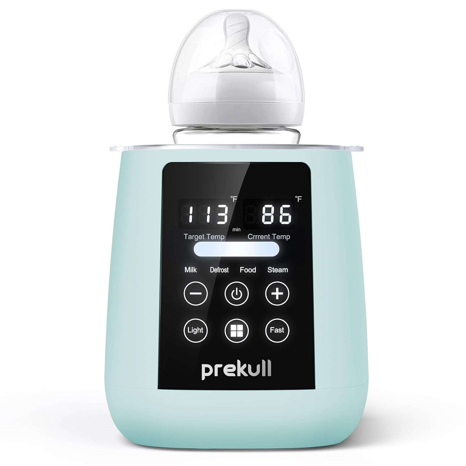 Bottle Warmer, prekull Fast Baby Bottle Warmer for Breastmilk, Formula with Accurate Temp Control, 48H Thermostat Baby Milk Warmer with Thaw, Night Light, Bottle Warmers for All Bottles (Green)