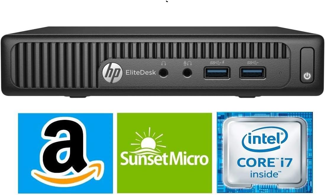 HP EliteDesk 800 G2 Mini Business Desktop PC Intel Quad-Core i7-6700T up to 3.1G,8G DDR4,1000GB(1TB) SSD,VGA,DP Port,Windows 10 Professional 64 Bit-Multi-Language-English/Spanish (Renewed)