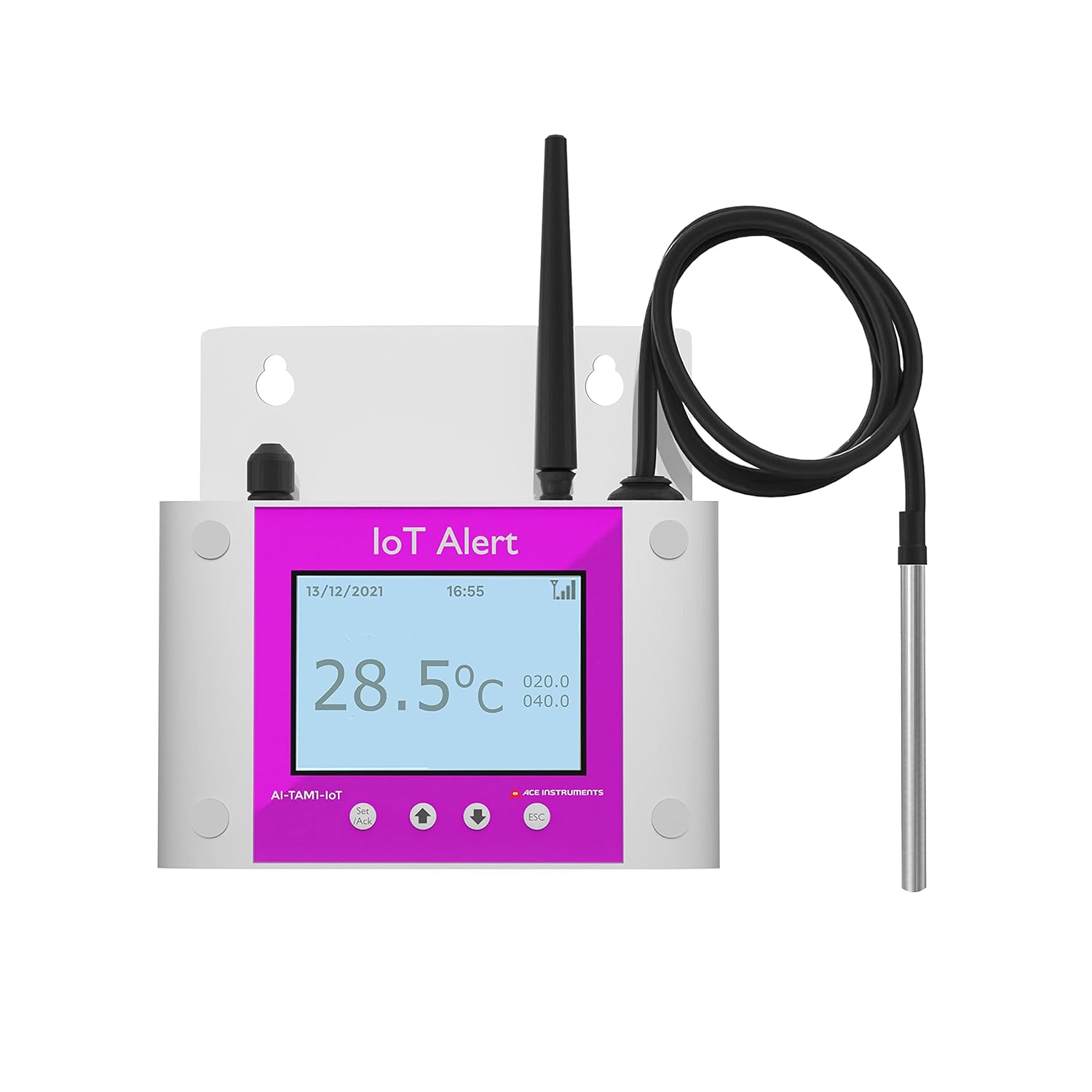 Server Rooms Temperature Monitor (SMS + Email + Cloud Hosting) for Data Centres, Seed Storages, Warehouse, Greenhouse, Pharmaceuticals Alongwith Factory Calibration Certificate Model: TAM1-IoT1