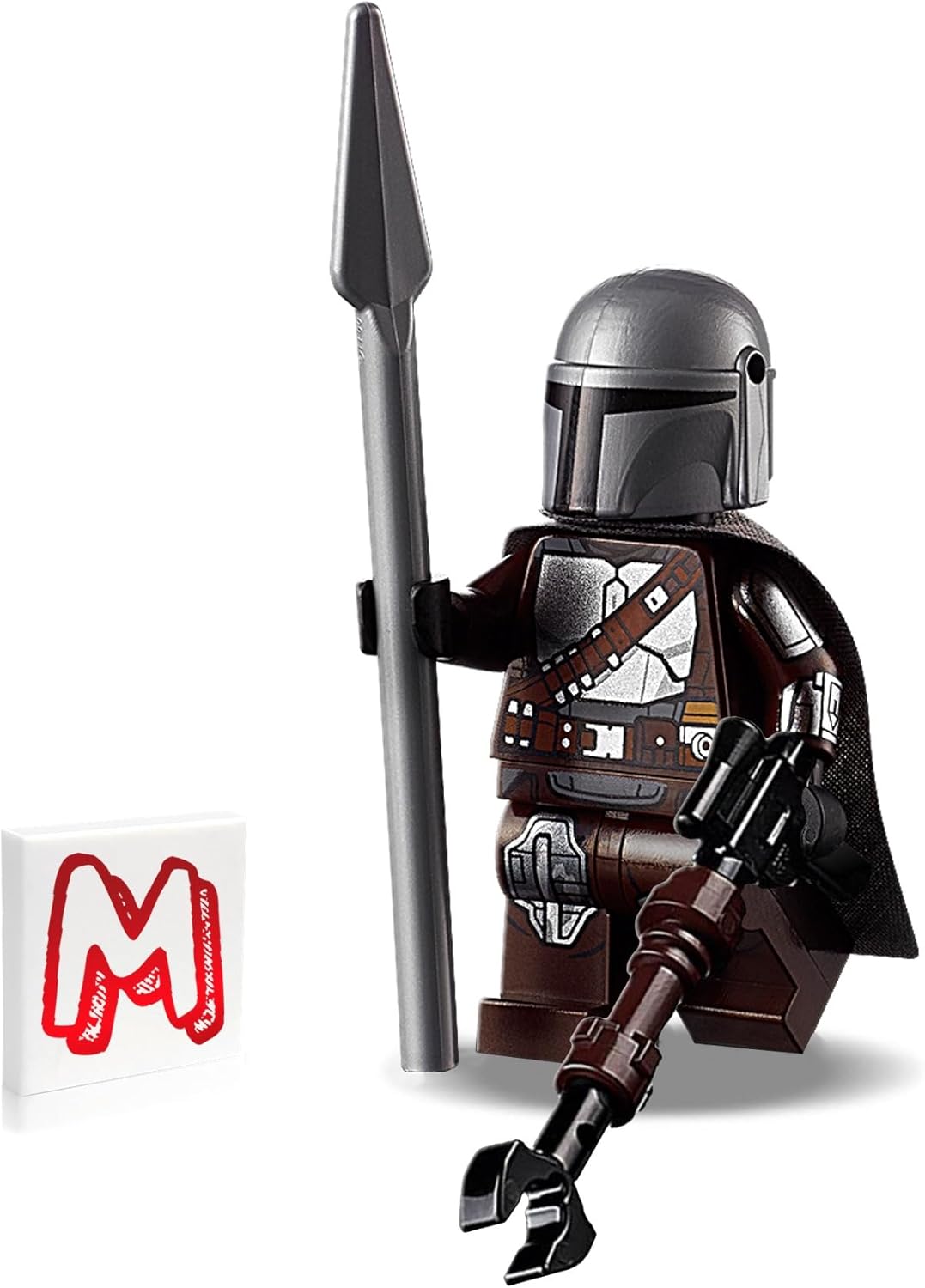 LEGO Star Wars The Mandalorian (Din Djarin/Mando) Minifigure – with Silver Beskar Armor and Cape