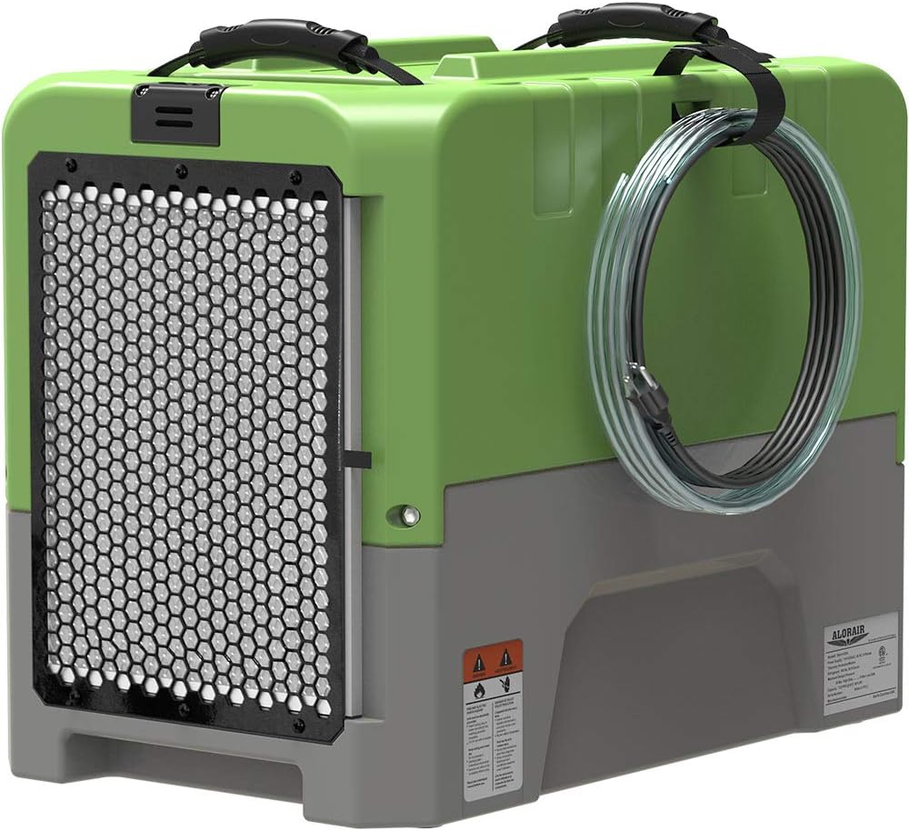 ALORAIR 180PPD LGR Commercial Dehumidifier with Pump for Basement Warehouse & Job Sites, Large Space Crawl Space Dehumidifier for Efficient Water Damage Restoration,5 Years Limited Warranty, Green