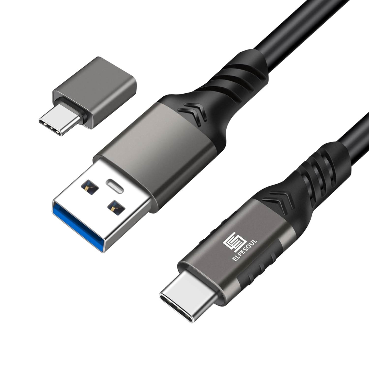 USB C Cable 6.6ft, USB A to USB C Cable USB 3.1 USB 3.2 Gen2 10Gbps Data Charger Cord for Samsung Galaxy S24 S23 S22 S21 S20 S10 S9 S8+, Note 20 10, A80 A70 A50 and iPhone 15/15 Pro, No Braided.