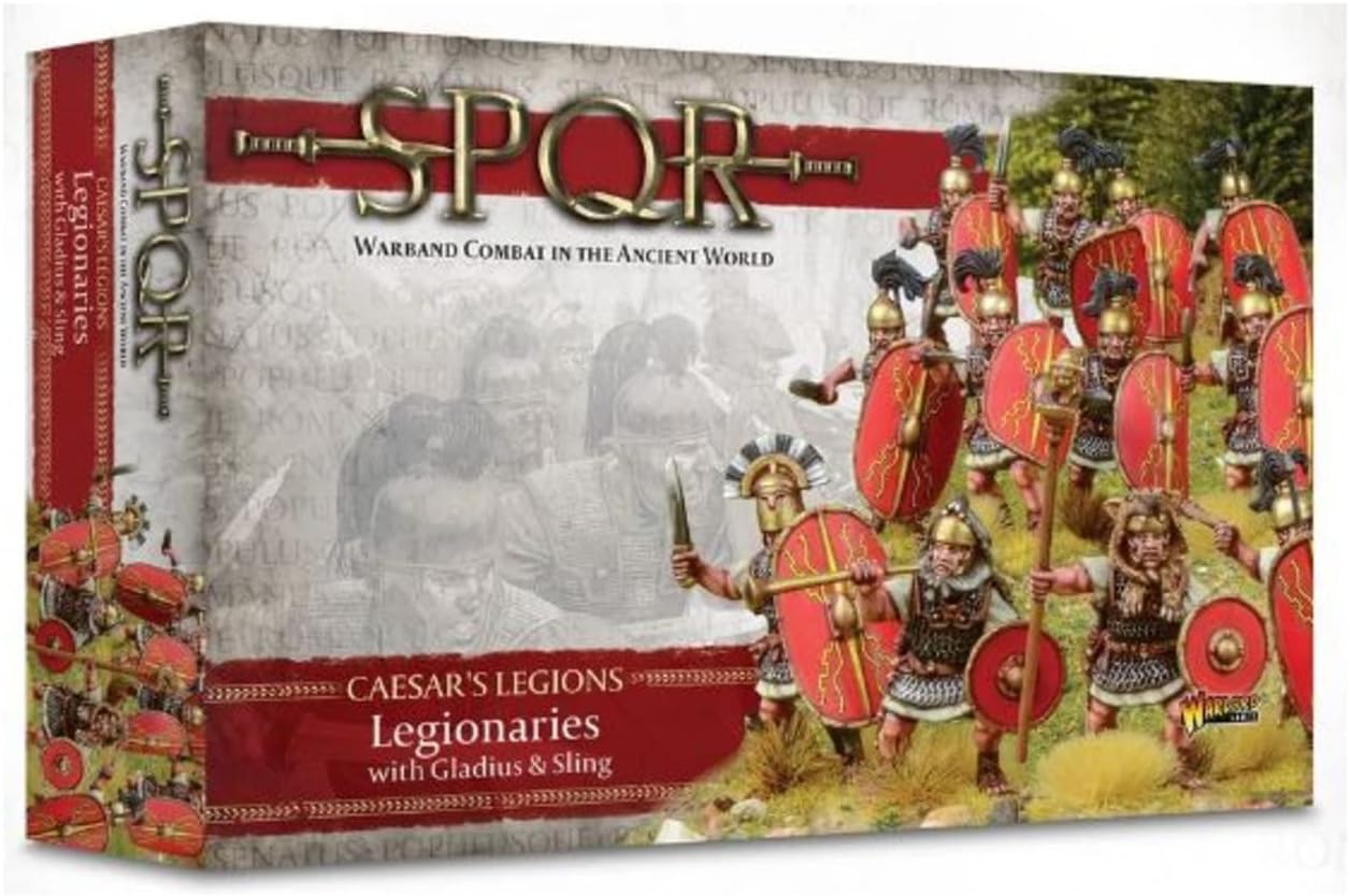 Warlord Games SPQR: Caesar’s Legions – Legionaries with Fladius & Sling Military Table Top Wargaming Plastic Model Kit 152011005