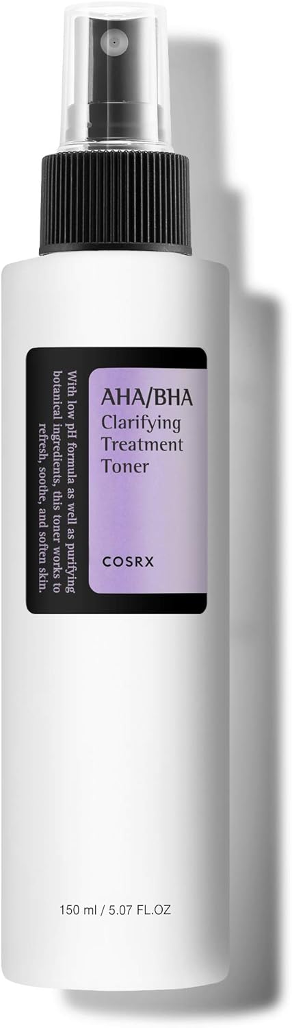 COSRX AHA/BHA Treatment Toner 5.07 fl.oz/ 150ml, Facial Exfoliating Spray for Whiteheads, Pores, & Uneven Skin, Korean Toner, Not Tested on Animals, No Parabens, No Sulfates, Korean Skin Care