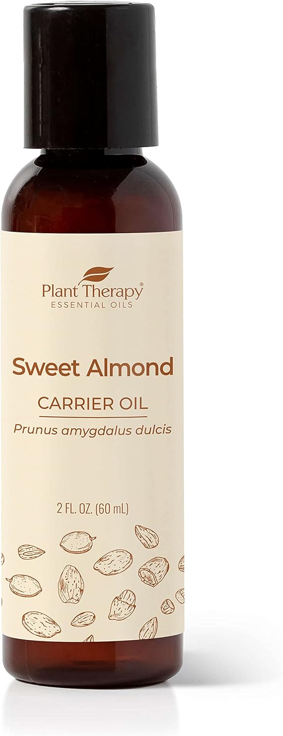 Plant Therapy Sweet Almond Oil – Almond Oil for Hair, Skin, Face, Body & Baby – Aromatherapy Carrier Oil, Natural Moisturizer & Massage 100% Pure, Cold Pressed California Almonds, Made in USA, 2 oz