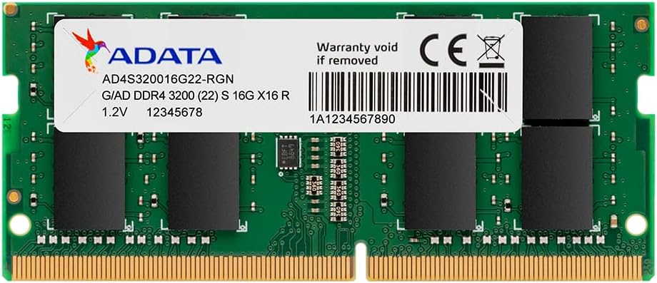 ADATA Premier 16GB (1x16GB) DDR4 3200MHz CL22 PC4-25600 260-Pin SODIMM Memory RAM Single Pack(AD4S320016G22-SGN)