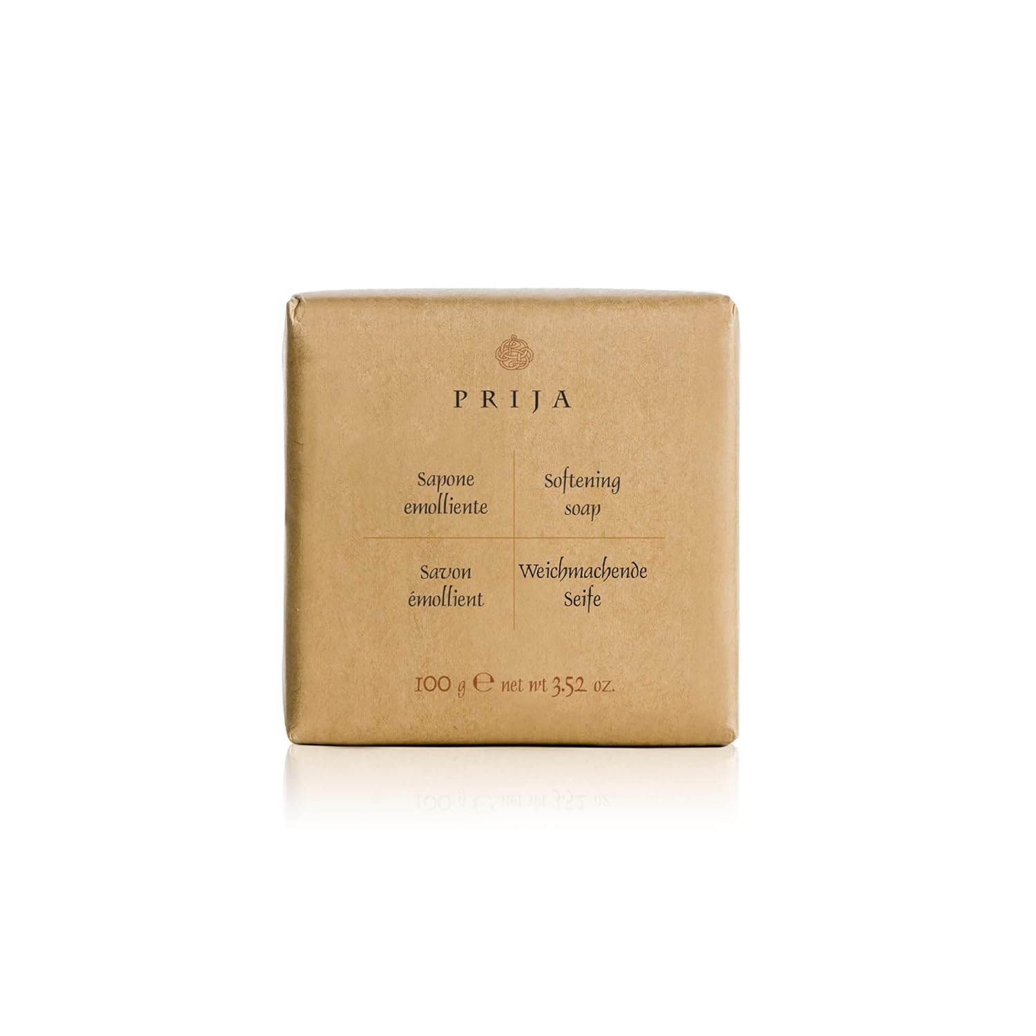 Prija Softening Soap Enriched with Vegetable Glycerin (Net wt. 3.52 oz) – Maintain and Restore Skin Hydration – Vegan Friendly – Dermatologically Tested – 100% Recycled Paper