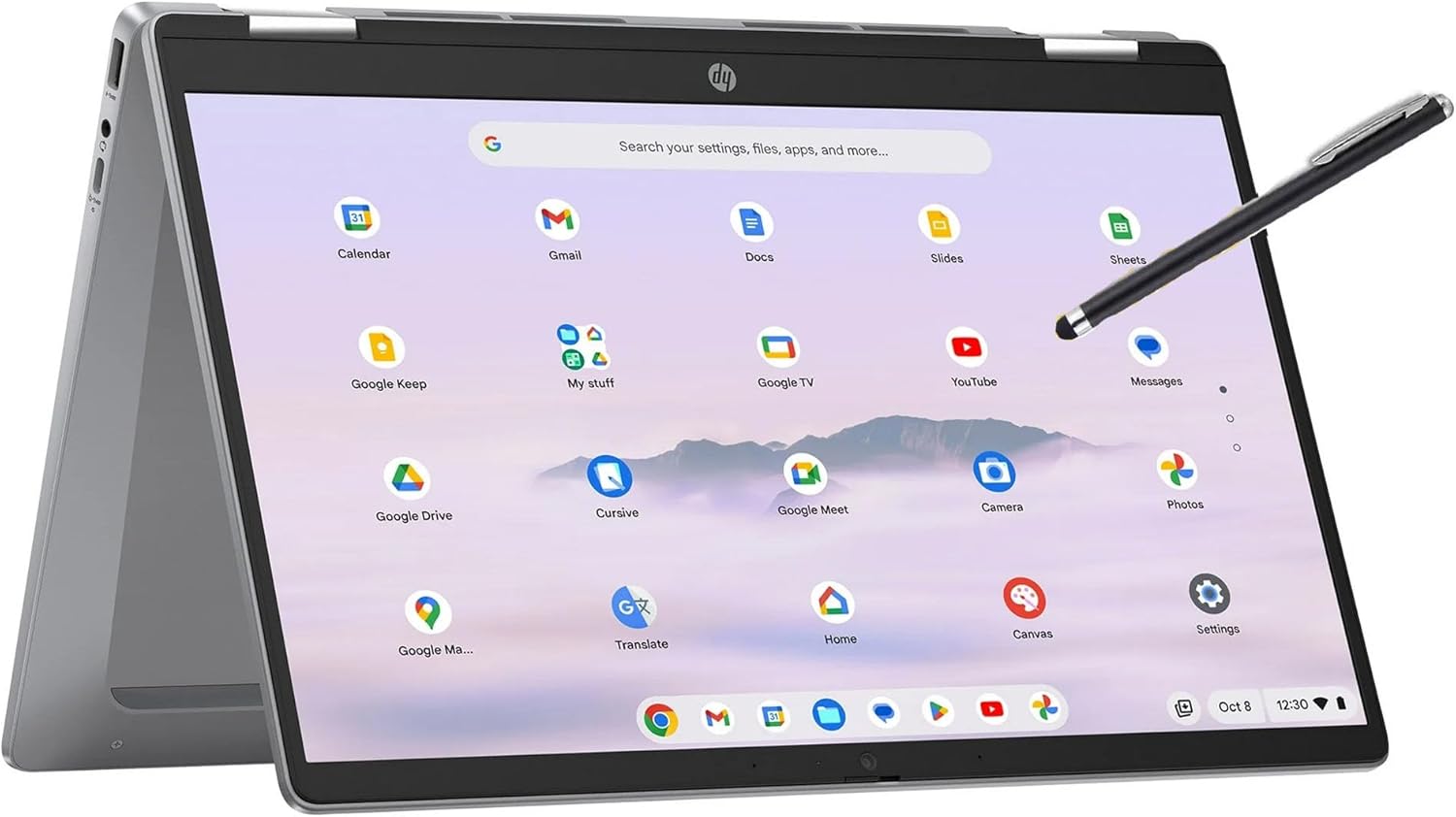 HP 14b Convertible 2-in-1 Chromebook Plus in Meteor Silver 14″ Touch FHD Intel i3 8-Core up to 3.80GHz 8GB Ram 128GB 4K Graphics WiFi 6 Chrome OS (14b -i3 – Renewed)