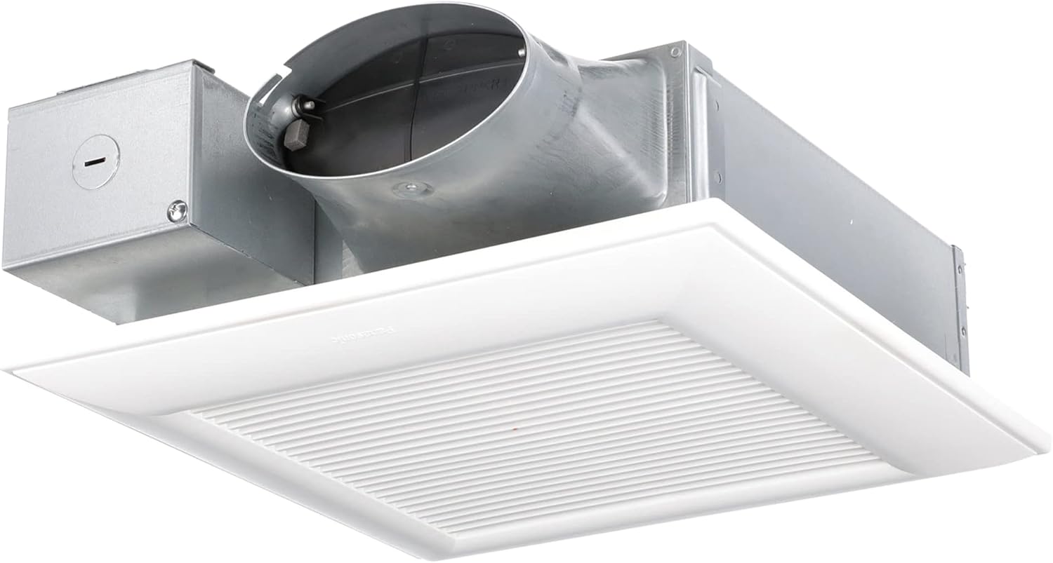 Panasonic FV-0510VSC1 WhisperValue DC Ventilation Fan with Condensation Sensor for Humidity Control – 50-80-100 CFM – Bathroom Wall Fan