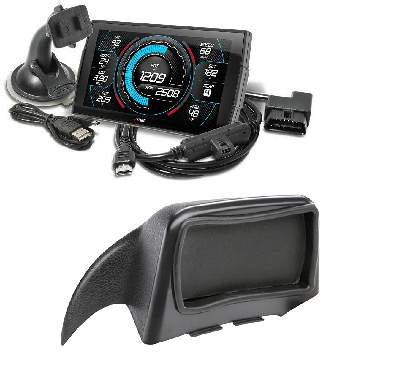 Edge Products Insight CTS3 Touch Screen Gauge Monitor 84130-3 & Basic Dash Pod 28501 Compatible with 2007-2013 Silverado Sierra 6.6 LMM LGH LML Duramax Diesel 2500HD 3500HD