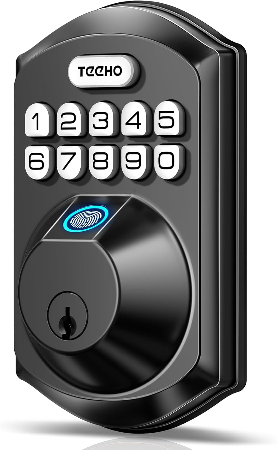 TEEHO TE002 Fingerprint Door Lock – Keyless Entry Door Lock – Electronic Keypad Deadbolt Lock – Smart Locks for Front Door – Door Lock with Code – Auto Lock – Easy Installation – Matte Black