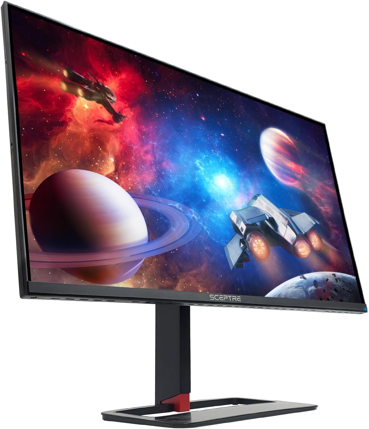 Sceptre IPS 32 inch QHD LED Monitor HDR400 2560×1440 HDMI DisplayPort up to 144Hz 1ms Height Adjustable Gaming Blinders Included, Build-in Speakers Gunmetal Black 2021 (E325B-QPN168+)