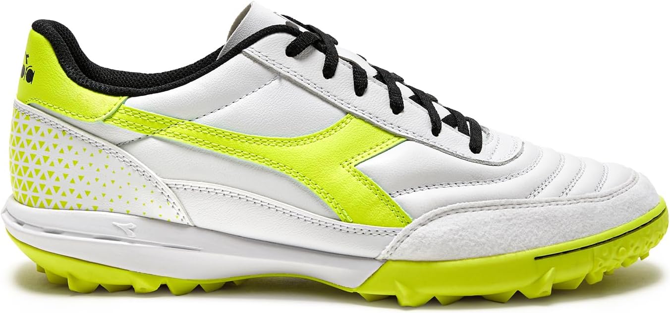 Diadora Calcetto LT Turf Soccer Shoes – Full Grain Leather, Enhanced Cushioning, Anti-Wear Rubber, Synthetic Turf, Optimal Traction and Stability