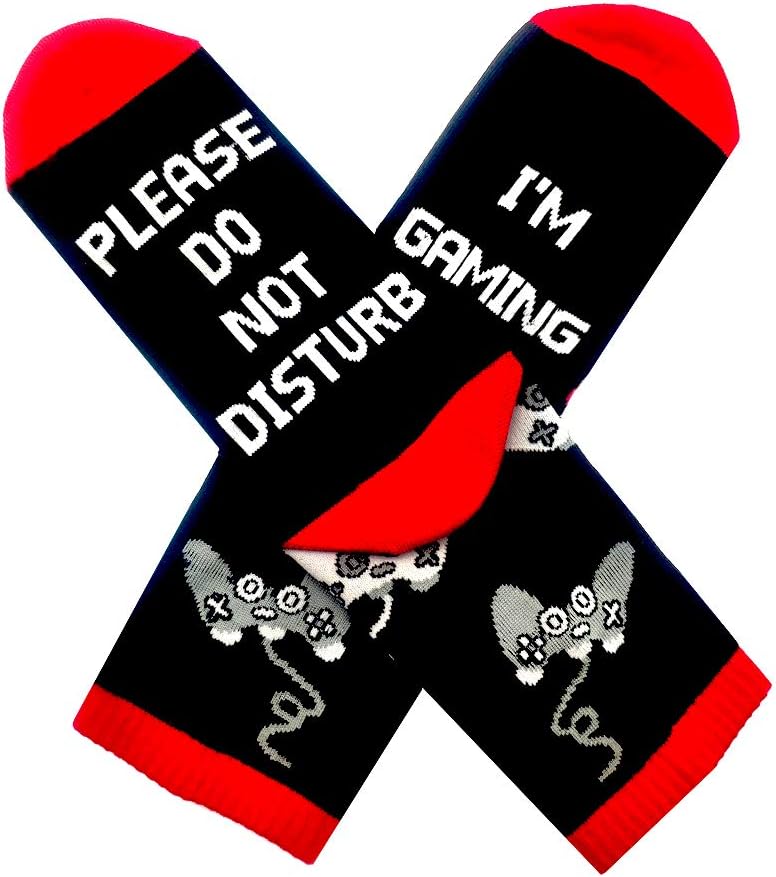 Do Not Disturb I’m Gaming Socks Novelty Gamer Socks,Funny Gamer Gift,Stocking Stuffers For Men teens Kids Gamer Lovers