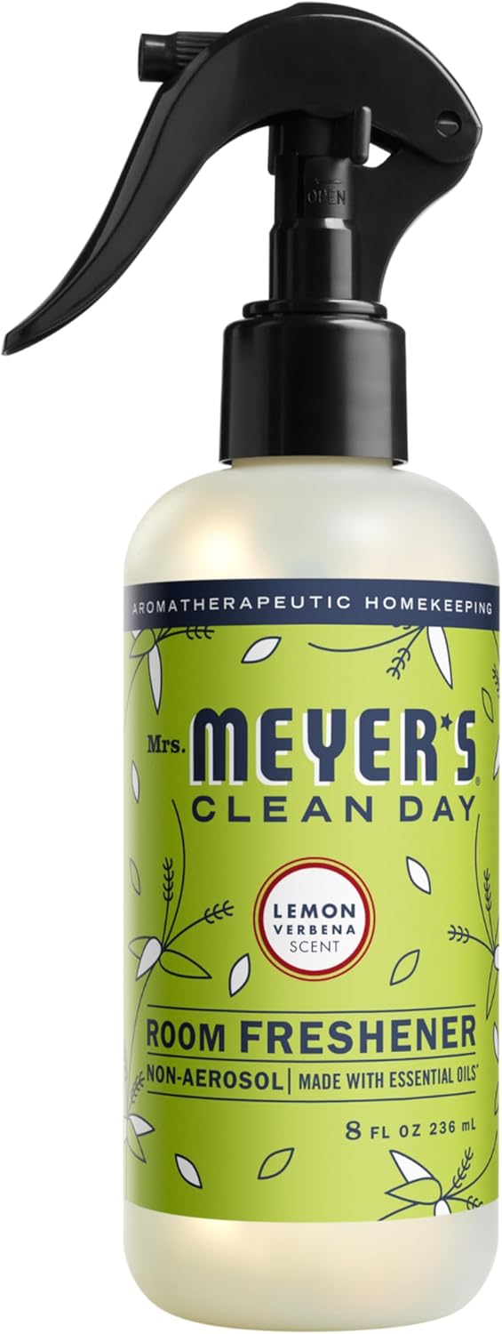 MRS. MEYER’S CLEAN DAY Room and Air Freshener Spray, Non-Aerosol Spray Bottle Infused with Essential Oils, Lemon Verbena, 8 fl. oz