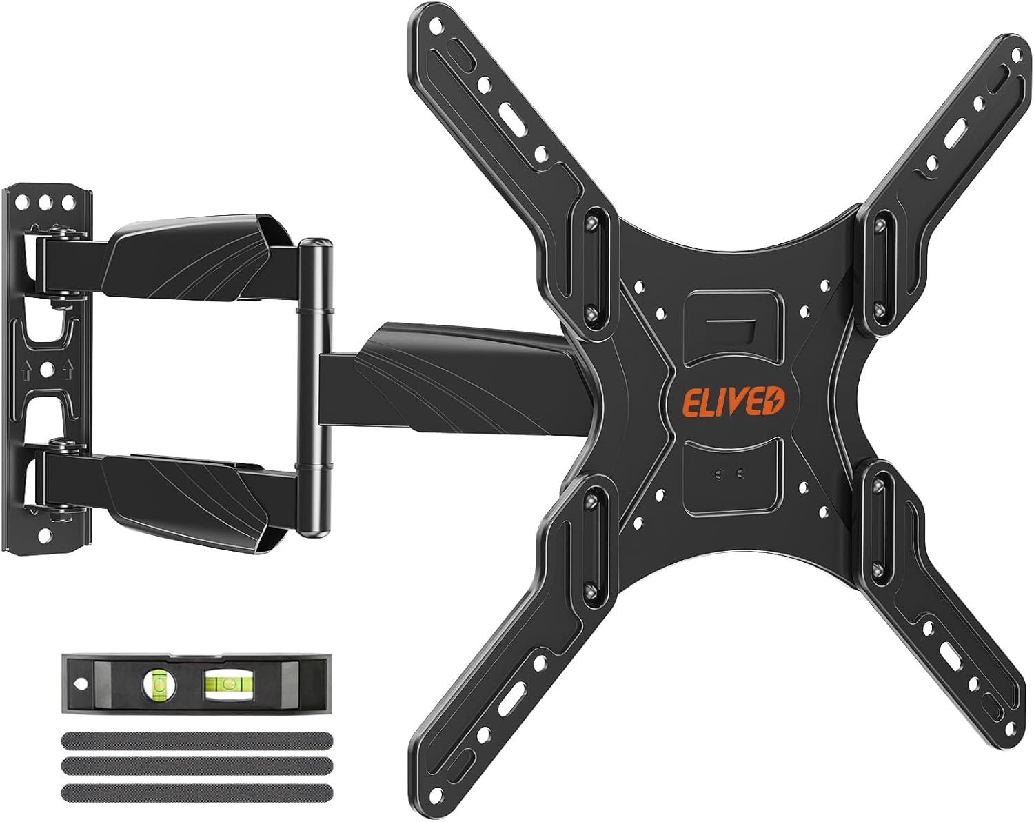 ELIVED UL Listed TV Wall Mount for Most 26-60 Inch TVs, Swivel and Tilt Full Motion TV Mount with Single Stud Perfect Center Design, Wall Mount TV Bracket Max VESA 400x400mm, Holds up to 88 lbs.