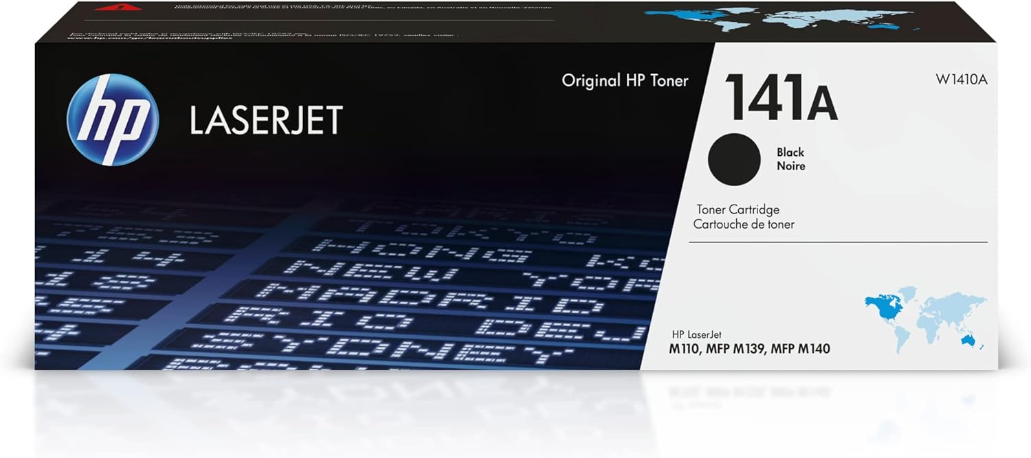 HP 141A Black Toner Cartridge | Works with HP LaserJet M110 Series, HP LaserJet MFP M139, M140 Series | W1410A | Standard (Pack of 1)