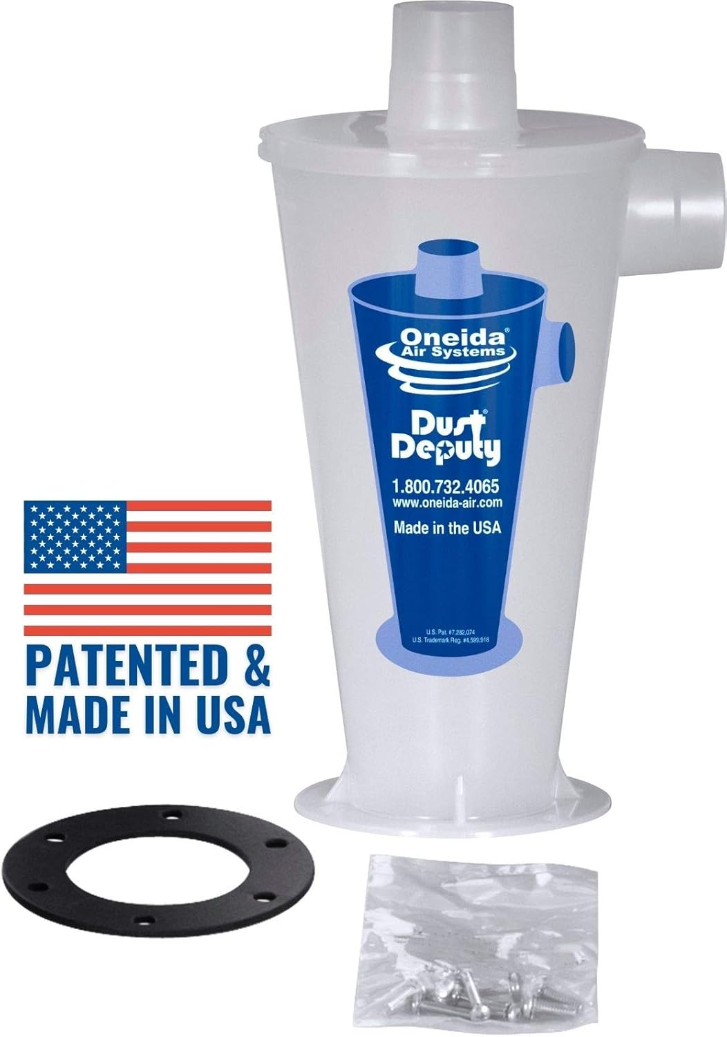 Oneida Air Systems Dust Deputy DIY Anti-Static Retrofit Cyclone Separator for Wet/Dry Shop Vacuums (DD DIY)