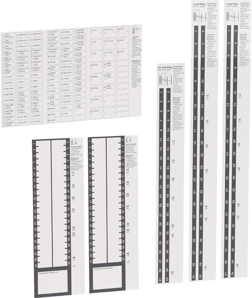 Square D by Schneider Electric UCD42CP Directory Kit Universal self-Adhesive pre Circuit Labels, White 2.3*1.7 inches