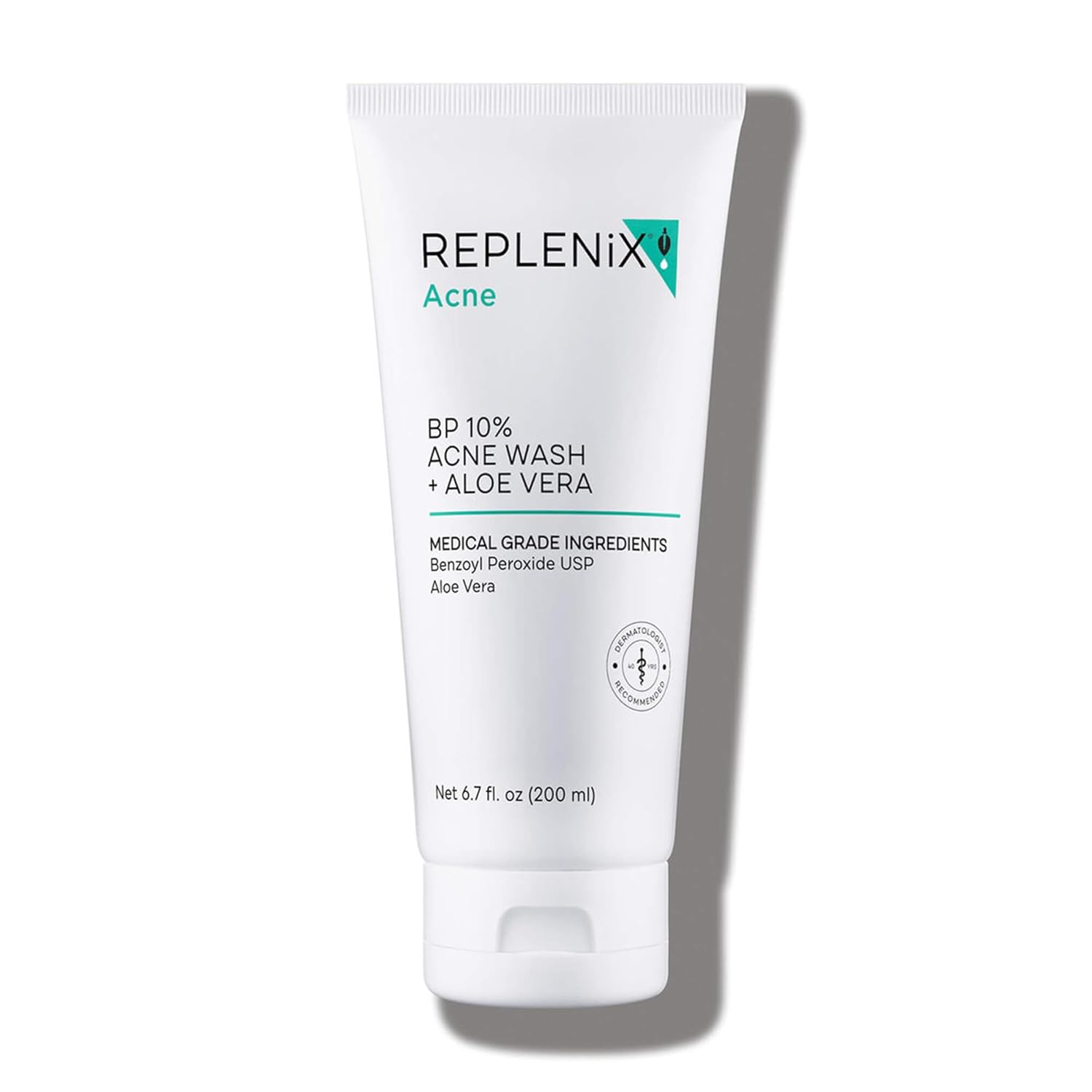 Replenix BP Acne Wash, Oil-Free Benzoyl Peroxide Face Cleanser with Medical-Grade Ingredients for Acne-Prone Skin (6.7 fl. oz)