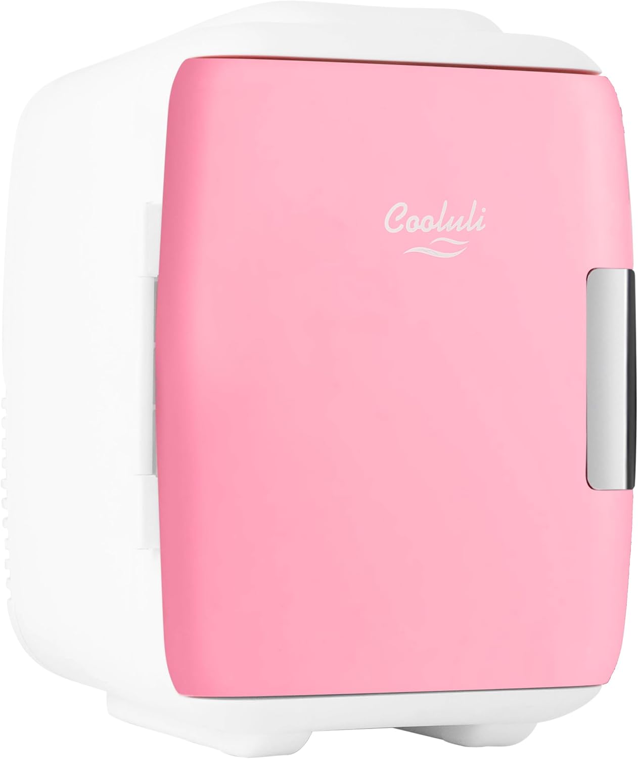 Cooluli Mini Fridge for Bedroom – Car, Office Desk & Dorm Room – Portable 4L/6 Can Electric Plug In Cooler & Warmer for Food, Drinks, Skincare Beauty & Makeup – 12v AC/DC & Exclusive USB Option, Pink