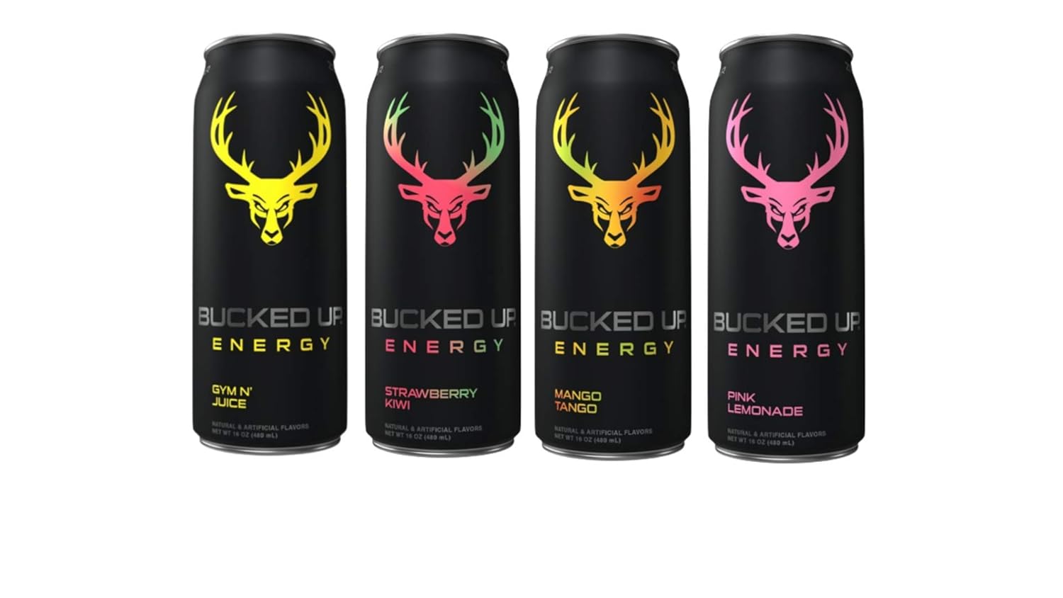 Bucked Up Energy 2021 Flavors Zero Sugar Energy Drinks 16 Ounce Cans (4 Flavor Variety Pack, 12 Cans)