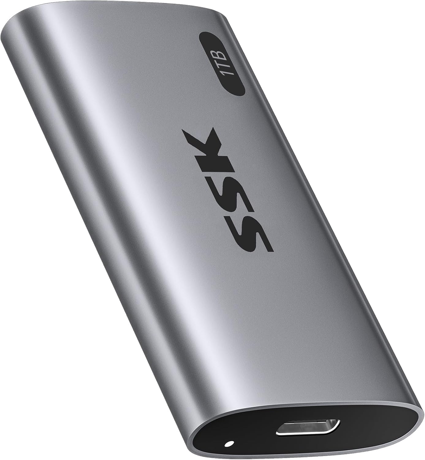 SSK 1TB SSD External Hard Drive, Portable SSD Up to 550MB/s Fast Solid State Drives, External Drive USB 3.2 Gen2 SSD for iPhone 15/Pro, Windows, Mac, Android with LED Light, Trim, Smart Supported