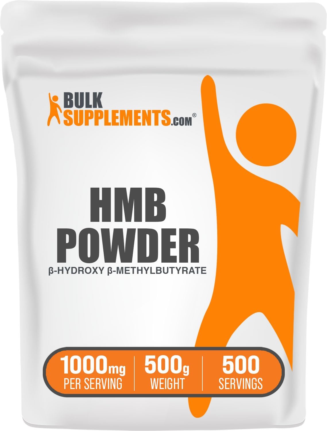 BulkSupplements.com HMB Powder – as Calcium HMB, Beta-Hydroxy Beta-Methylbutyrate – HMB Powder Supplements, Gluten Free – 1000mg per Serving, 500g (1.1 lbs) (Pack of 1)