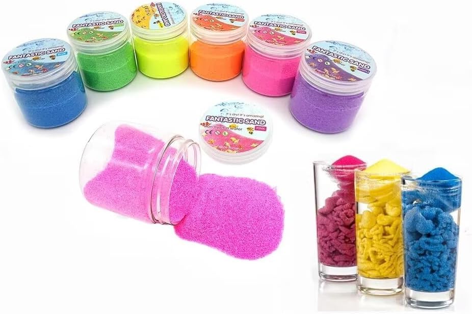 XIYUAN 8Pack Colorful Magic Sand Amazing Space Sand Hydrophobic Sand Kids Happy Play Sand Toys Never Gets Wet Sand Novelties Party Favors Educational Innovations Gift 2lbs 8 Colors …