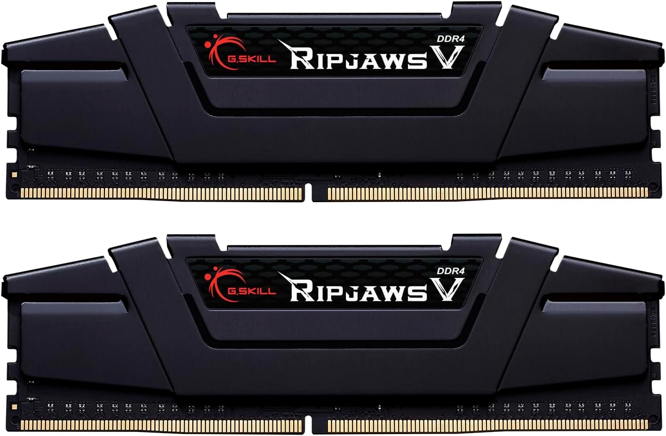 G.SKILL Ripjaws V Series (Intel XMP) DDR4 RAM 32GB (2x16GB) 4000MT/s CL18-22-22-42 1.40V Desktop Computer Memory UDIMM – Black (F4-4000C18D-32GVK)