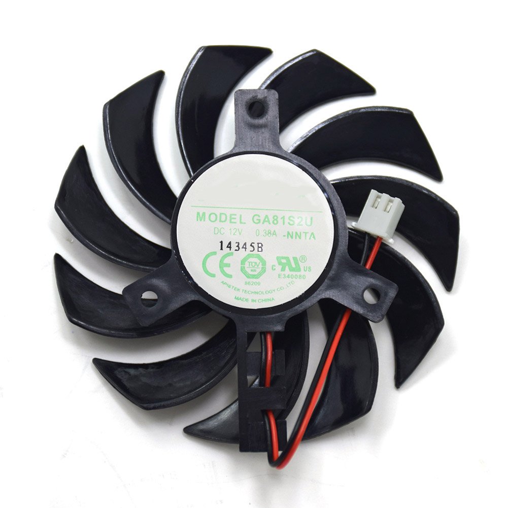 Graphics Fan for GT430 GT440 GT630 75MM GA81S2U -NNTB DC 12V 0.38A 2Pin Cooling Fan